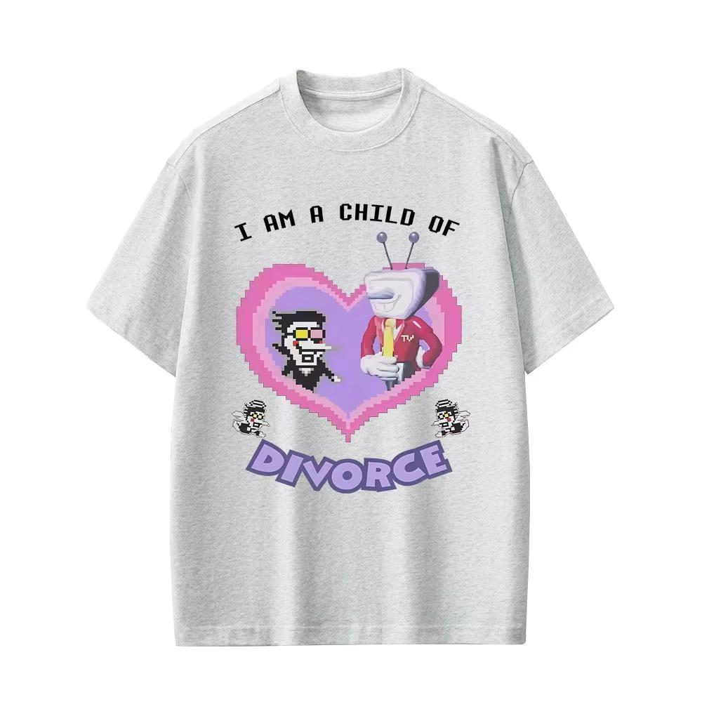 Games Deltarune Spamton and Tenna Im a Child from a Divorced Family Funny Meme Tshirt  All Seasons Couple Streetwear Tops