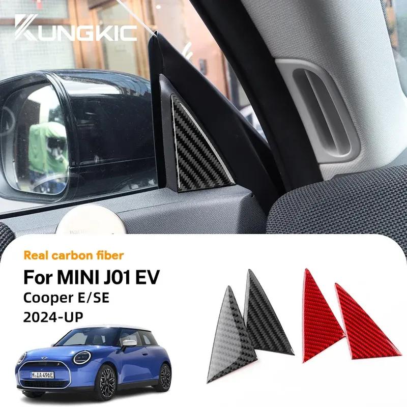 Door A Pillar Sticker Carbon Fiber for MINI EV J01 E SE Mini Cooper Electric 2024 2025 Accessories Interior Trim Decoration