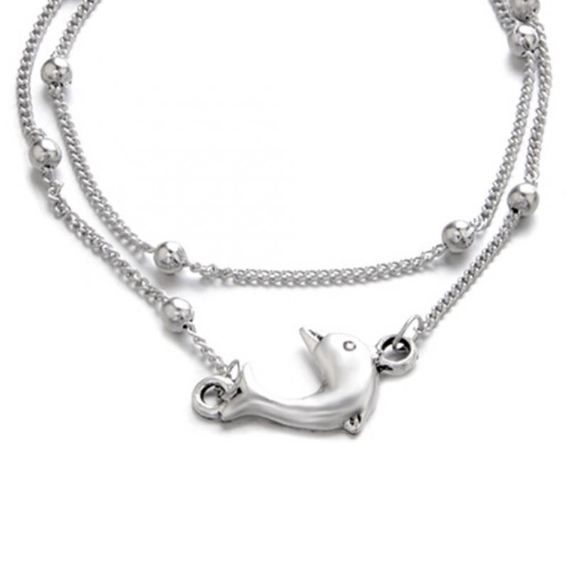 1 Silver Dolphin Metal Ankle Chain