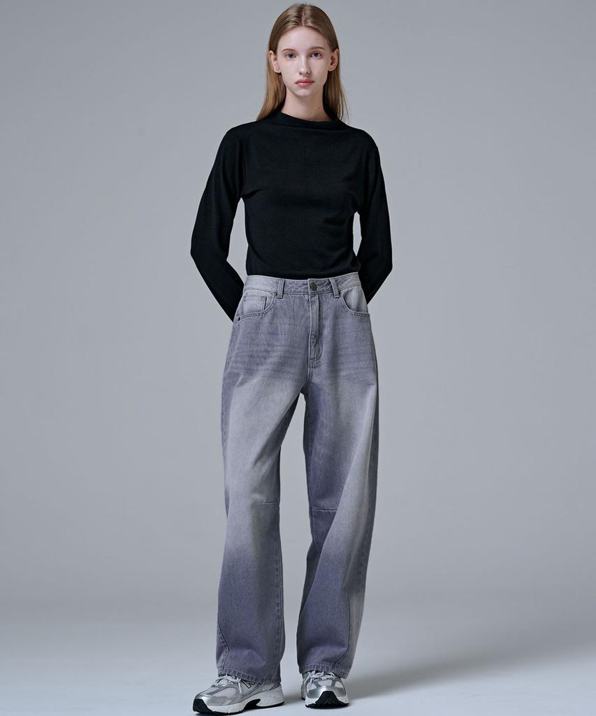 MALOUPE 9148 Balloon Fit Mid-Rise Denim (Grey)
