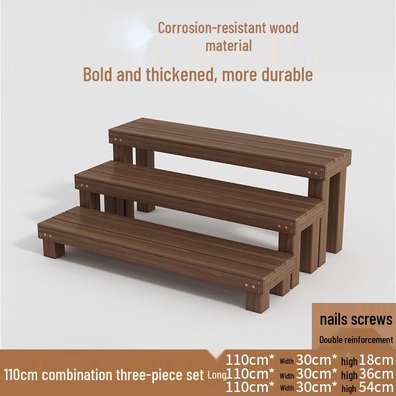 Outdoor Metal Tiered Flower Stand 3-Piece Set