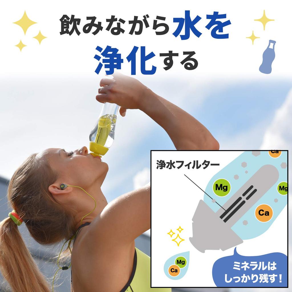 DAFI Water Filter for Water Filter Bottles, Activated Carbon Filter, 2 Cartridges + 1 Cap [Japan Specification, Official Japanese Product] (Sky Blue)