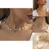 Fashionable Colorful Beaded Necklace With Imitation Pearl Elegant Geometric Design For Women