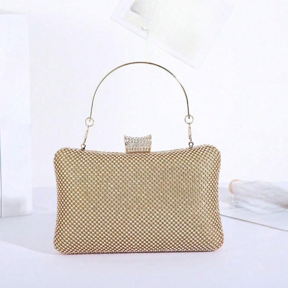 Pochette de dîner portable Sac de soirée Premium Robe Mariage Fête Sac de dîner Gold multicolore