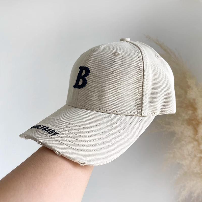 Spring and Autumn Hat Women's Embroidered Letters Hard Top Breaked Baseball Hat Men's Casual Versatile Face Covering Coffee Cang Camel Baseball Hat