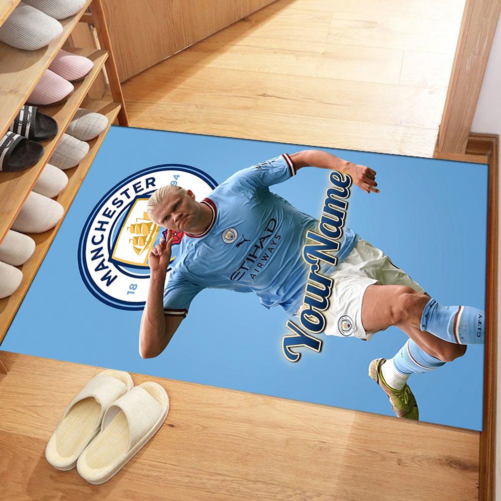 Haaland 59 Personalized Text Area Rug Suitable for Dining Room Dormitory Study Room Hallway Anti-slip Rug Anime Office Decor Birthday/Christmas Gift