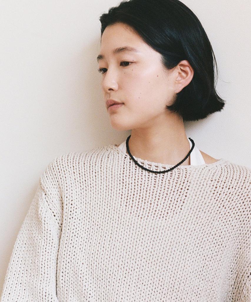 Kodo Bead Collar Necklace (Matt Black)