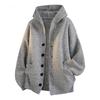 Men's New Hooded Men's Solid Color Knitted Sweater Long Sleeve Thickened Warm Bottom Knitted Thread