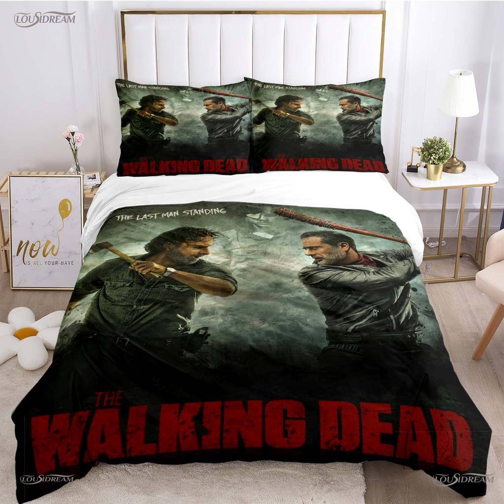 Walking Dead Filmmönster Alla Säsonger Påslakan Sängkläder Lyxigt Mjukt Täckeöverdrag och Kuddfodral Enkel/Dubbel/Queen/King