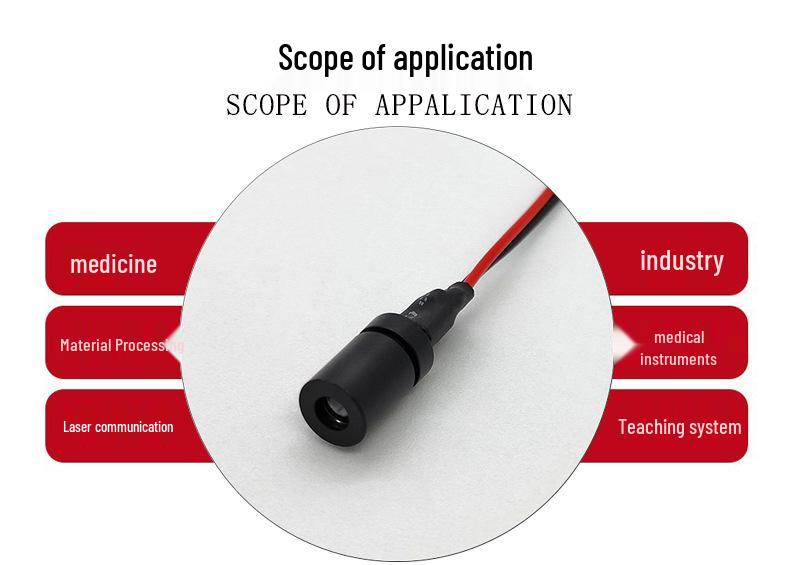 6x10mm 650nm 0.4mW Red Laser Module - Dot Point, Black Type