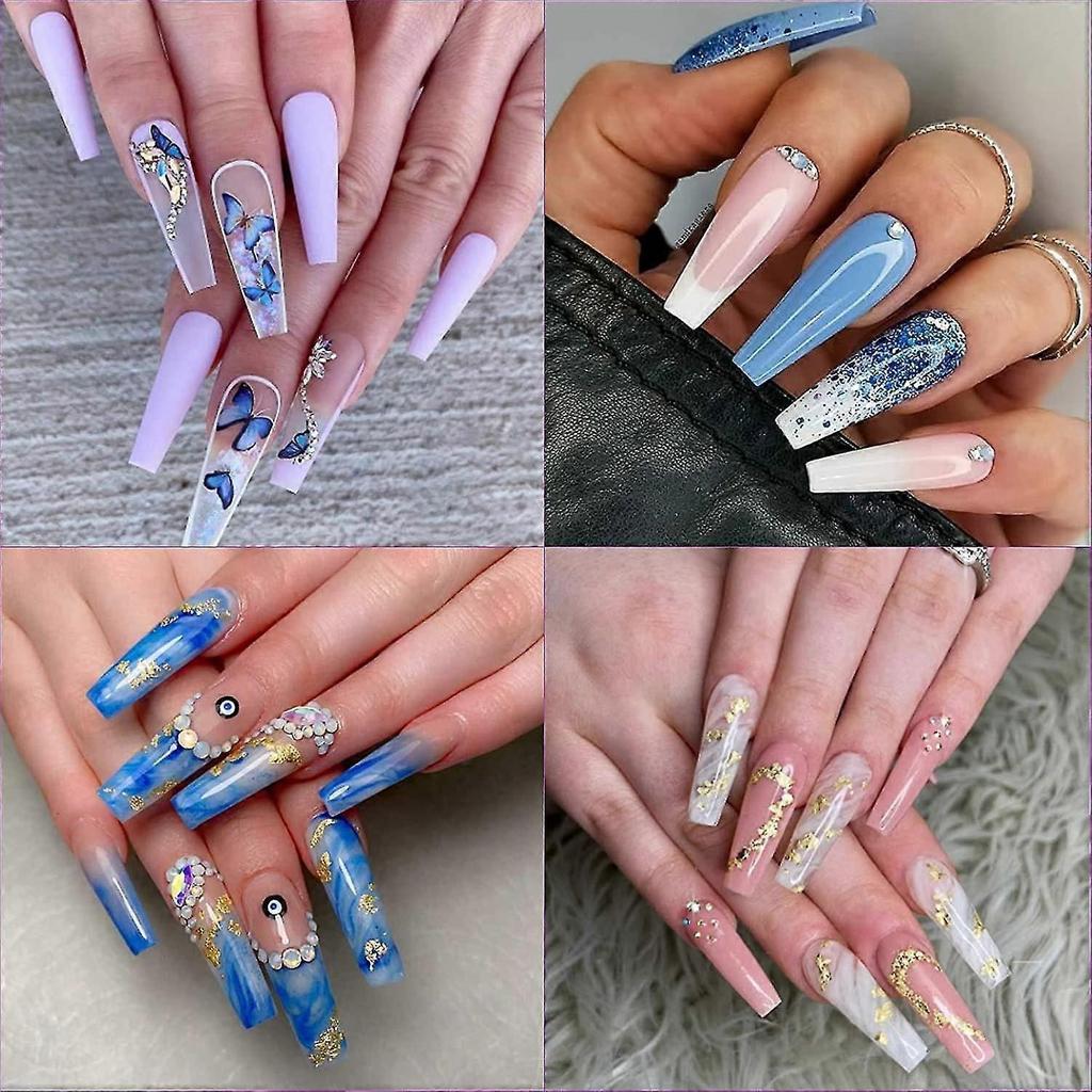 Clear Nail Tips Acrylic Nails - Coffin Nail Tips Professional Nail Tips Acrylic Nails Half Cover Clear Fake Nail Tips Long Coffin Shaped False Nail Ti