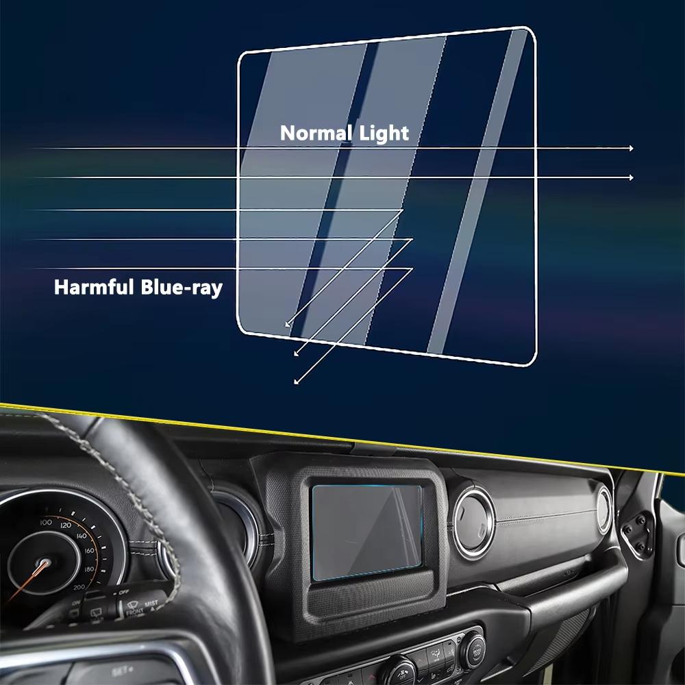 Navigation Screen Tempered Glass Screen Protector for Jeep Wrangler JL 2019-2026 7 Inch GPS Protective Film Interior Accessories