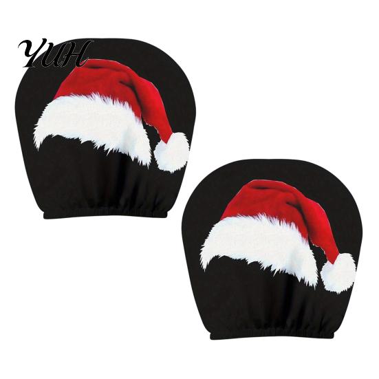 Interior Protection for SUVs 2Pcs Santa Car Headrest Covers, Christmas Printed Pillow Cases, Universal Fit Soft Polyester Auto Guards Most Vehicles,