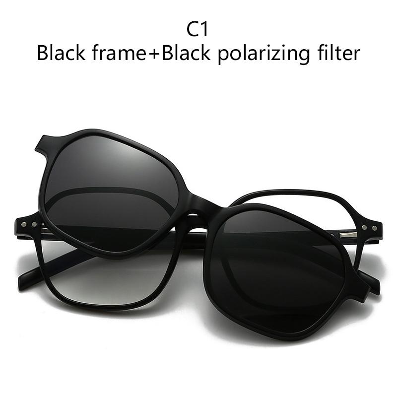 Magnetic Clip-On Sunglasses Polarized Light Filtering Night Vision Gogglee Clip-On Lens Lenses Irregular Frame Myopia Frames