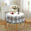 Christmas Round Tablecloth Waterproof Creative Printed Home Decor for Living Room Dining Table