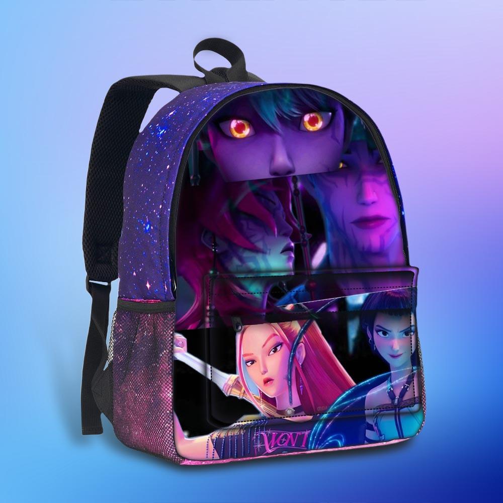 Rucsac Huntrix Kpop 3D Stereoscopic Cer Înstelat, Echipa de Vânătoare de Vrăjitoare, Rucsac Cer Înstelat de Mare Capacitate pentru Elevi de Școală Primară și Gimnazială CLE