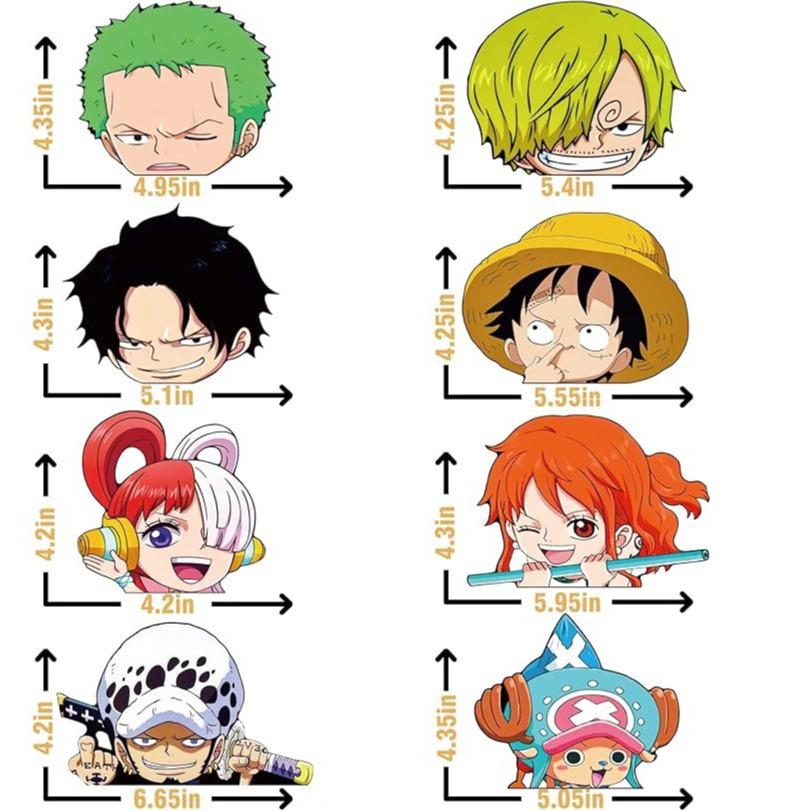 One Piece Anime Autoaufkleber für Motorrad, Fahrzeugkofferraum, Reisekoffer, Wand, Notizbuch usw.