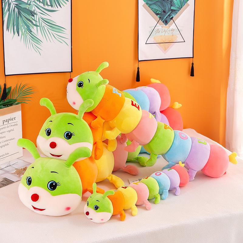 Colorful Caterpillar Plush Toy - Large Sleeping Pillow for Girls