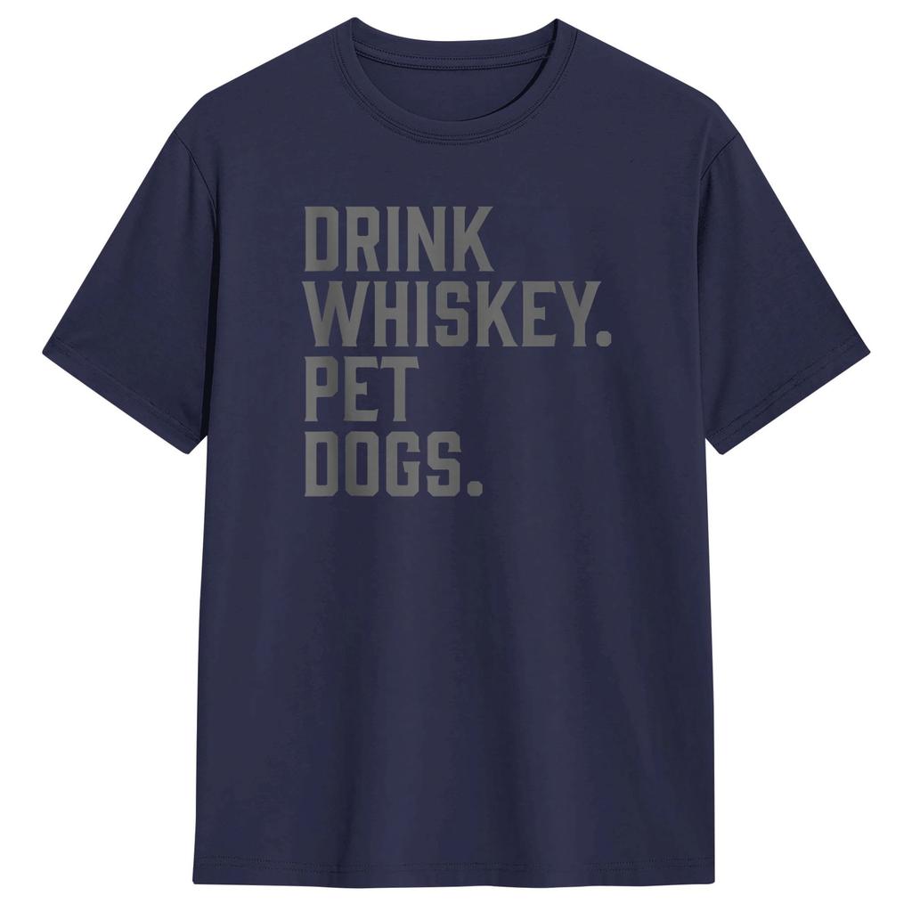 Drink Whiskey Pet Dogs Funny TShirt Unisex Vintage T Shirts Summer ONeck Trendy Cool Tee Shirt Print Oversized Clothes