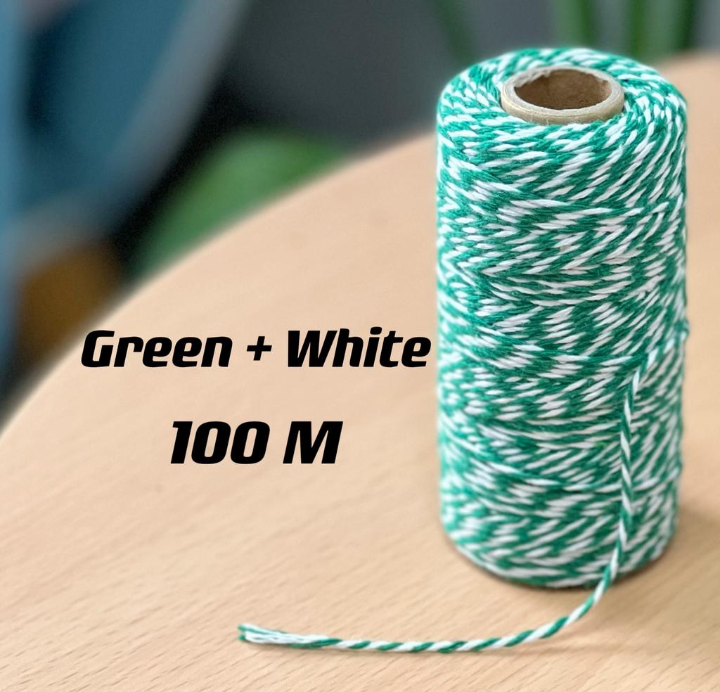 2mm 100m Macrame Cotton Rope Twisted Jute Colored Cotton Two-Color Rope Process For Wall-Mounted Gift Packaging DIY Wedding Deco