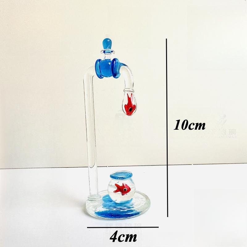 Tischglas Wasserhahn Kleine Verzierung Geldsack Fisch Kätzchen Bad Niedlich Kreativ Handgefertigt Landschaft Handgefertigte Ornamente Kreativ Neu