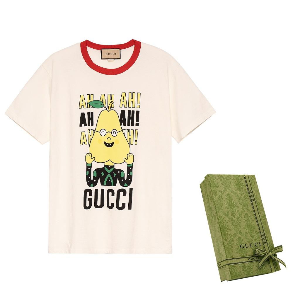 Gucci X Pablo Delcielo Pear Print Cotton T-shirt 'White' Unisex 703439XJEIY9095