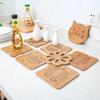 Cartoon Wooden Dining Table Heat-Resistant Anti-Slip Coaster Mat