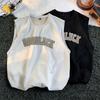 220GSM Unisex Sleeveless T-shirt Summer Suede Vest  American High Street Vintage Oversized T-shirt