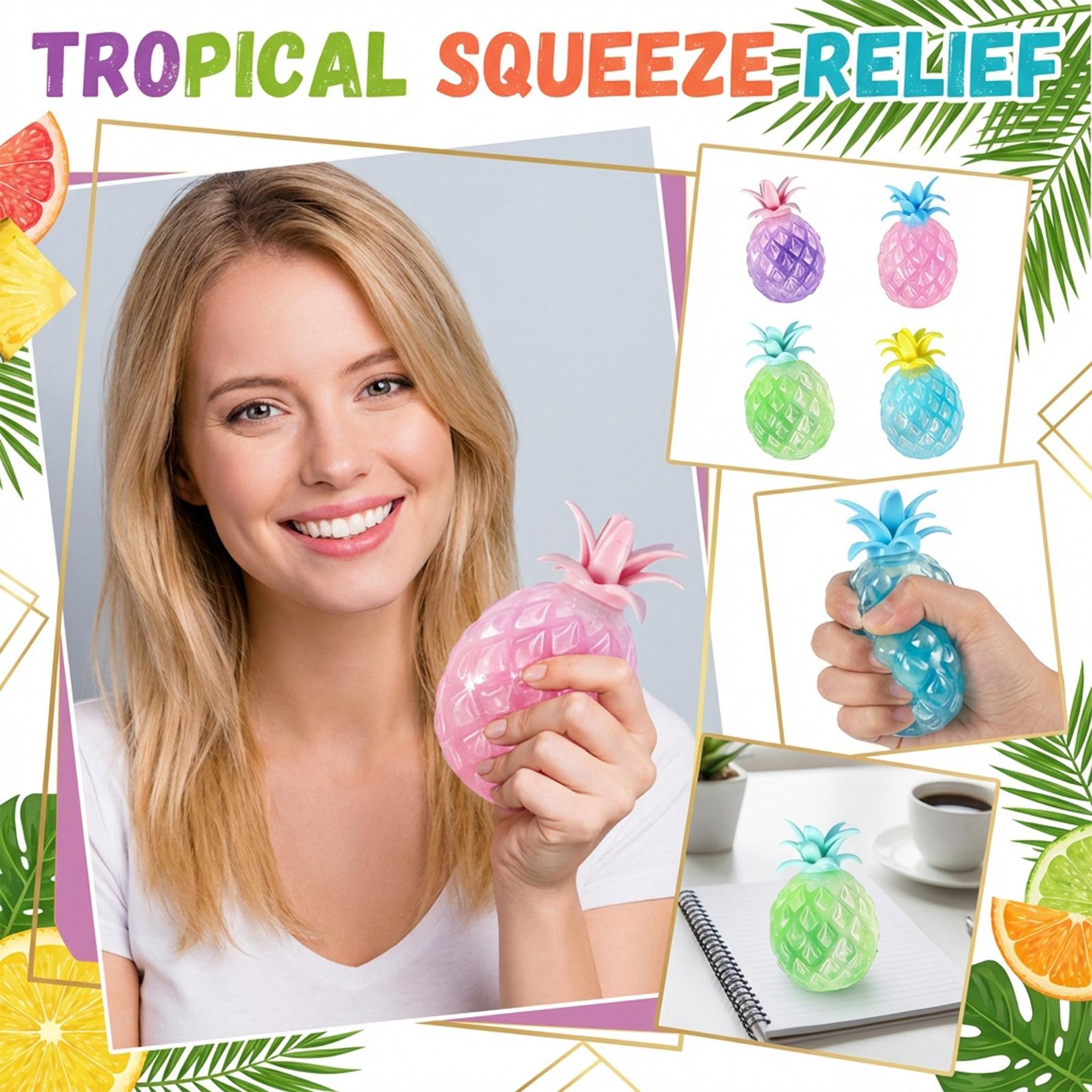 

Stress-relieving Pineapple Toy, Squeezeable, 2ml, Random Color. One Size