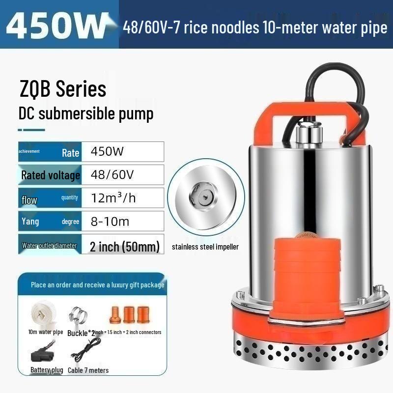 DC 12V Submersible Pump - Battery-Powered Water Pump for Household, Car, and Small Agricultural Irrigation.