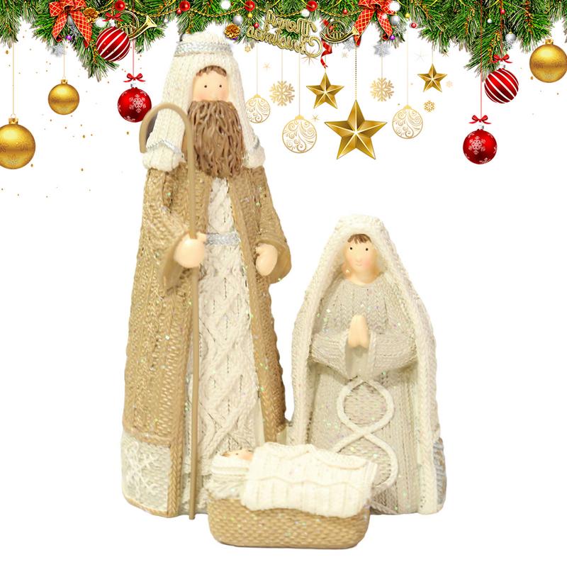 Holy Family Statue Nativity Sculpture Holy Family Statue 15cm/5.91 Inches Nativity Figurine Christmas Scene For Home Decoration China Mainland