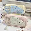 Trousse à Crayons Mignonne Étoile Note de Musique Grande Capacité Pochette en Toile de Niche Étudiantes Collège Kawaii Sacs de Rangement pour Papeterie
