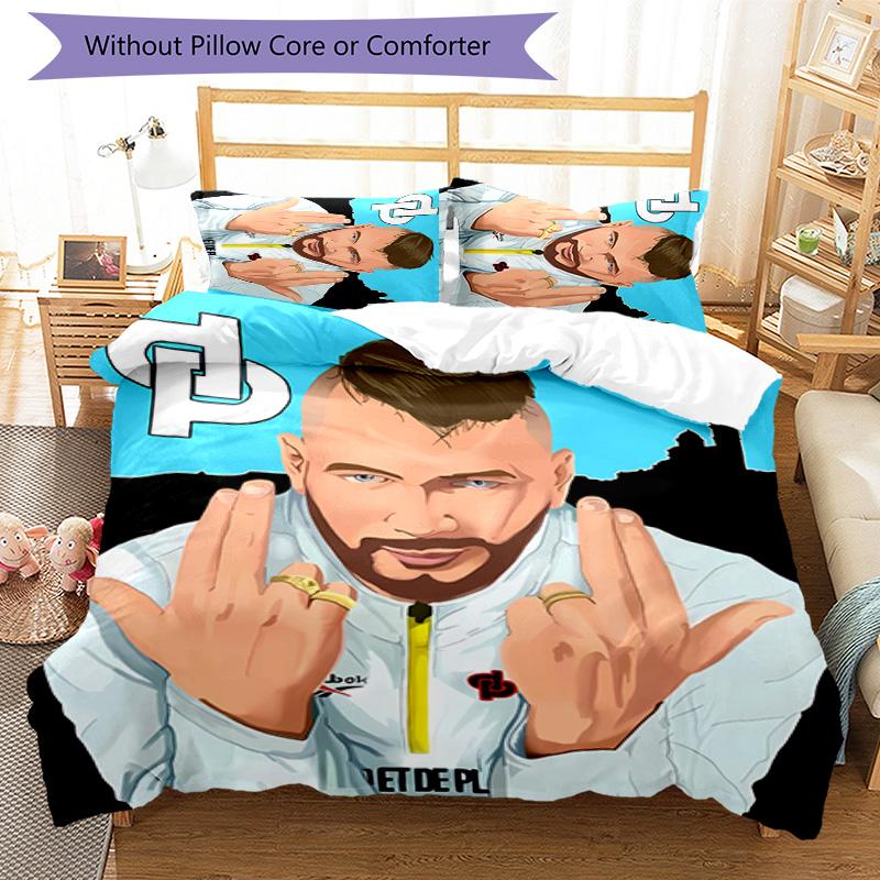 3pcs Jul  rapper pattern bedding set duvet cover set includes duvet cover &pillowcases, perfect all season bedroom decoration & gift