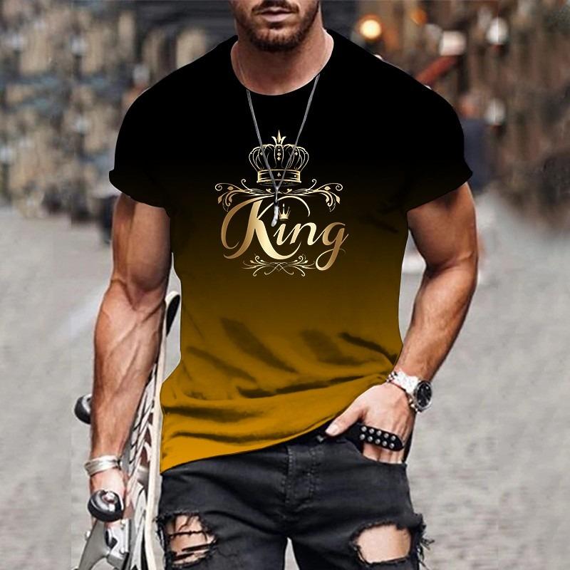 Summer Hot Sale 3D Men s Gradient T-Shirt Harajuku Designer Casual Short Sleeve Tops T-Shirt Oversized Men s Clothing S