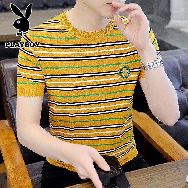 PLAYBOY Men s Slim Fit Round Neck Short Sleeve T-Shirt XL