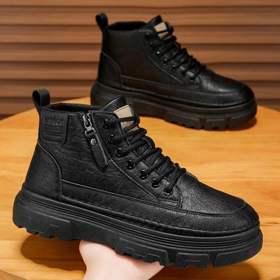 Men's Leather Boots Autumn New Martin Boots Retro Men's Shoes Work High-top Leather Shoes Non-slip Tooling Shoes Casual Short Boots