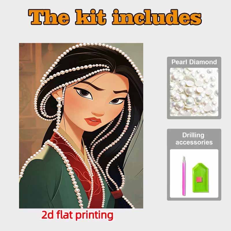 Disney Pearl Painting Mulan Portrait Art Kit Adult Beginner Home Wall Decor Special Shape