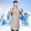 Li-Ning Einfaches Markenlogo Mittellange Daunenjacke mit Kapuze Unisex Oberbekleidung Khaki YYMU151-4