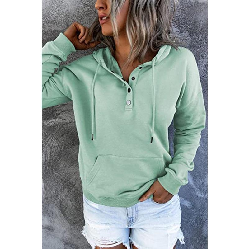 Women S Long Sleeve Loose Casual Hooded Sweatshirt With Drawstring Pockets