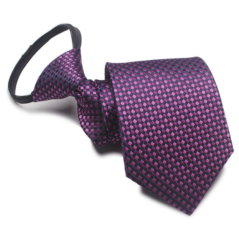 Men's 8cm No-Knot Zipper Tie - Easy-Pull Business Formal Tie