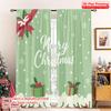 2pcs 2D Flat Printing Christmas Party Curtain Merry Christmas Gift Bow Tree Polyester Without Electricity Party Decorations Use