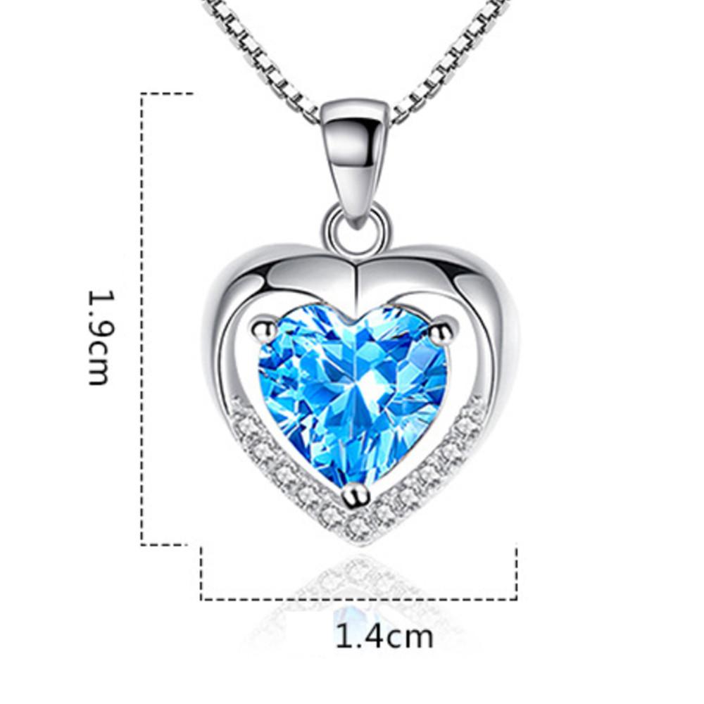 925 Sterling Silver New Women's Fashion Jewelry High Quality Crystal Zircon Hollow Heart Pendant Necklace Length 45CM