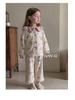 88352 Girls' 2025 Winter Pajama Set with Velvet and Lace - Sweet and Comfortable Homewear