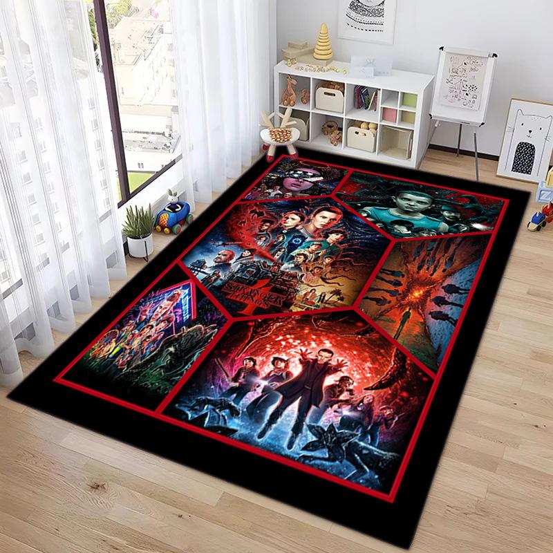 Halloween Horror Horror Theme Stranger Things Carpet Home Living Room Decoration Table and Chairs Anti Slip Door Mat Outdoor Picnic Mat Carpet A7