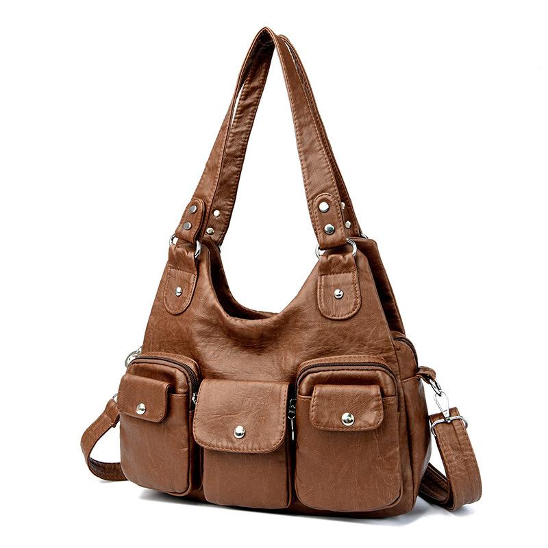 

Новая женская сумка-тоут Spice Girls Locomotive с несколькими карманами и шипами Willow, сумка через плечо на одно плечо коричневый