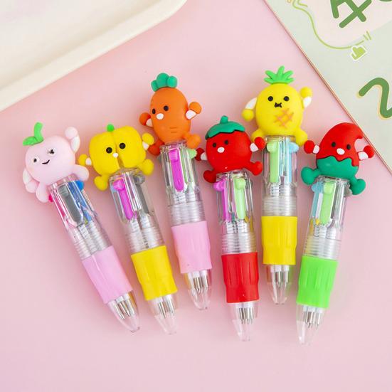 2 Piezas Bolígrafo Retráctil de 4 Colores Dibujos Animados Mini Bolígrafos a Base de Aceite para Estudiantes Escritura Suave Divertidas Suministros Escolares Premio de Aula para Niños.