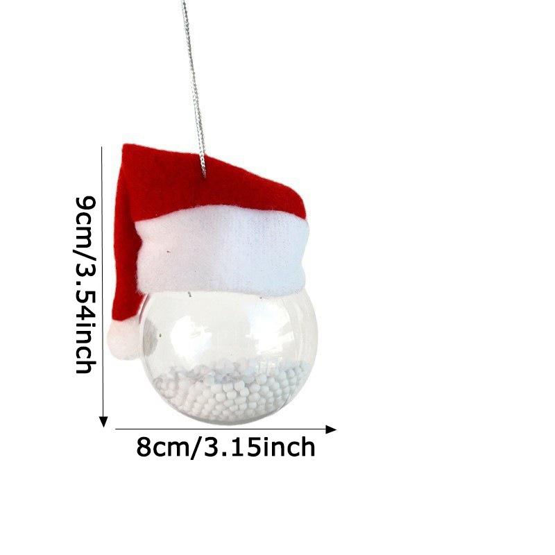 WTEMPO Christmas Tree Decoration Christmas Ball Decor Hanging Pendents for Store & Home & Office Christmas Tree PET Clear Ball Antler Snowman Pendants