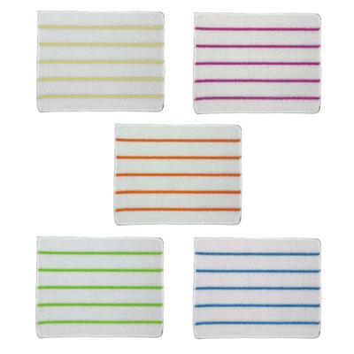 Mutfak Bulaşık Bezleri, Yağ Lekeleri, Toz ve Su İçin İnce Kokuya Dayanıklı Bambu Lifi Kumaş (18 x 23 cm, 5 Renkli Set) FIN-1134