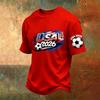 Men's V-Neck Printed Short Sleeve T-Shirt, Lightweight Breathable Casual Summer Top