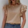 Solid Color Casual Slim Blouses For Women Fashion Summer Vintage Women's Shirts And Blouses Elegant Youth Female Tops